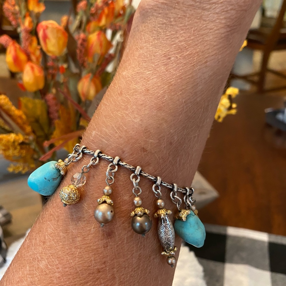 Brighton PERSIANA Turquoise Gold Silver Crystals Necklace Bracelet Earrings - Picture 12 of 17